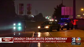 Man dies in crash in northeast Houston; Eastex Freeway shut down, police say