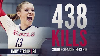 Emily Stroup | 438 KILLS _ Sets Single - Season Record!!! (12/03/17)  #WAOM  #FinsUpRebels