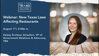 Webinar: New Texas Laws Affecting Restaurants