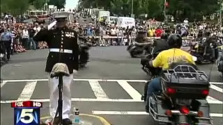 Marine Staff Sergeant Tim Chambers out again for Rolling Thunder...with a broken wrist!