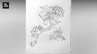 How to draw Koi Fish Tattoo Design | How to draw Koi Fish | How to draw Fish tattoo (Step by Step)