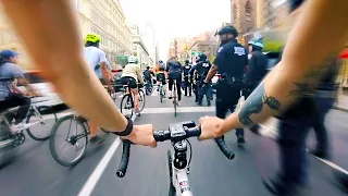 Riding in 3 NYC boroughs with 333 people - POV Fixed Gear