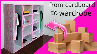 tutorial on how to make a wardrobe out of cardboard! very easy way to make it #trending #recycle