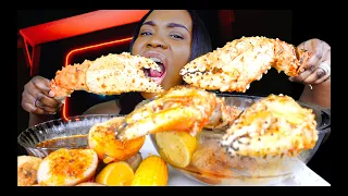 KING CRAB LEGS SEAFOOD BOIL MUKBANG | DRENCHED IN @Bloveslife  SMACKALICIOUS SAUCE