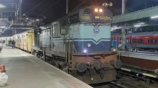 [4K] FULL JOURNEY to Hospet: Ride behind KJM WDM 3A 16585 Chugging Sounds PART - 5a| INDIAN RAILWAYS