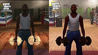 GTA San Andreas Definitive Edition - Gym Workout Comparison