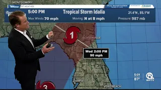 Tropical Storm Idalia hears hurricane strength