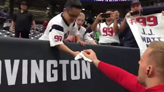 J.J. Watt Spends Time with Fans Before Browns Game