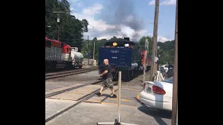 Guy almost hit by steam train 425