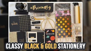 *Classy* Stationery Haul! 📓 🖊 Cute Black and Gold Theme 🖤💛 Sunday Stationery EP 2 | Heli Ved