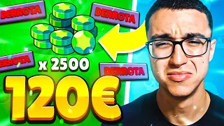 Si PIERDO una PARTIDA GASTO 120€ en 2500 GEMAS (con BRAWLERS ALEATORIOS)😫