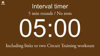 Interval timer - 5 min rounds / No rests (including links to two Circuit Training Workouts)
