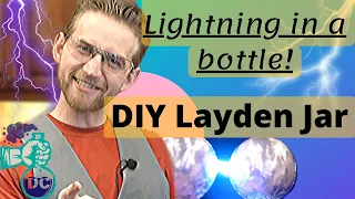 DIY Leyden jar! Build a high voltage, diy capacitor with static electricity.