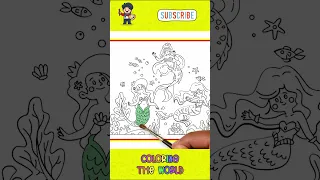 Coloring  Mermaid PART 1 #coloring #kids #painting #paintingtutorial #coloringbook #mewarnai