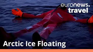 Arctic Ice Floating: Would you brave a swim in a frozen lake in Lapland?