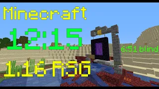 Minecraft Speedrun in 12:15 | 1.16 RSG