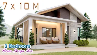 HOUSE DESIGN IDEA | 7 X10 Meters | 3 Bedroom Pinoy House