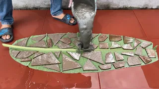 Amazing idea with Cement. It's easy to make a coffee table, chair from cement and banana leaves.