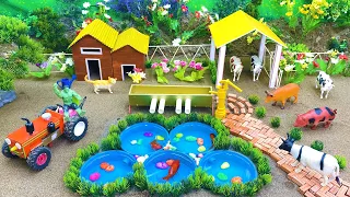 DIY mini Farm Diorama with house for Cow,Pig | Mini Hand Pump: Water Supply for Animal Pool #37