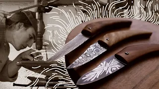 Damascus Pocket Knives by Floris Postmes - Knifemaking Documentation