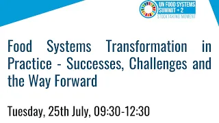 UNFSS+2  Food Systems Transformation in Practice: Successes, Challenges and the Way Forward