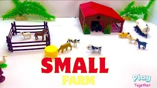 DIY dairy Farm Diorama with a house for a cow, a pig , horse etc.