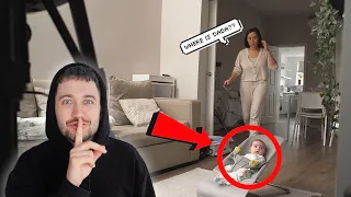 LEAVING BABY HOME ALONE PRANK ON WIFE *SHE FREAKED OUT*