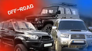 Off-road: SUBARU, УАЗ, НИВА в глубоком снегу | Пробиваем дорогу в поле