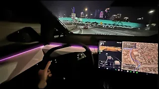 POV: Driving a Cybertruck at Night | Downtown Los Angeles