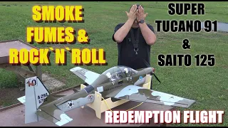 SMOKE FUMES & ROCK`N`ROLL with SEAGULL SUPER TUCANO 91 1650mm and SAITO 125 four stroke glow engine