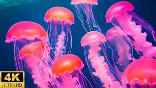 Enchanting Jellyfish 🐠 4K Underwater Wonderland with Piano Music