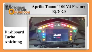 Aprilia Tuono 1100 V4 Factory SAS Bj.2020 | Dashboard-Tacho Anleitung | Funktionen und Einstellungen