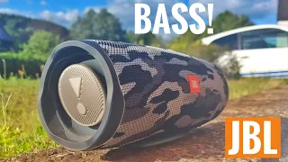 JBL CHARGE 4 | GG | BLACK+WHITE CAMO | EXTREME BASS TEST (LFM) 100% VOL. - WALKING ON IT'S OWN !!!