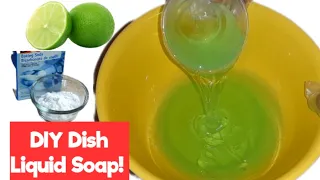 DIY Liquid Dish Soap with Lemon and Baking soda! #howtomakeliquiddishwashathome, #soapmaking