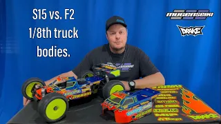 JConcepts S15 vs. F2 1/8th truck bodies.