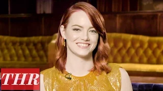 Emma Stone Plays 'Fishing for Answers': Ryan Gosling, Her First Job, & Cheese Pizza? | THR