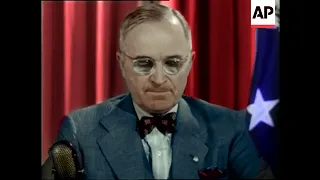 Truman Warns Japan (Colorized)