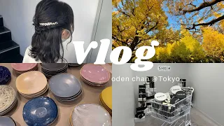 【Vlog】in 東京|半年ぶりの帰省🏠|東京観光|神宮外苑前いちょう並木💛|SHEIN TOKYO👗|結婚式ヘアセット💒