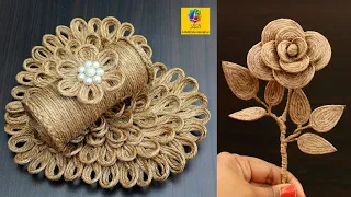 Jute craft idea | Home decorating idea handmade Flower vase | Jute Art and Craft Decoration Design 2