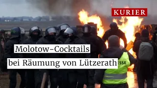 Proteste gegen Kohleabbau: Molotow-Cocktails bei Räumung von Lützerath
