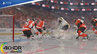 Boston Bruins vs Philadelphia Flyers NHL 22 (4K Ultra Realistic Graphics!) PS5 Gameplay - 10 Goals!