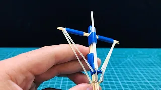 1 INVENTION.Toothpick crossbow.How to make a crossbow with toothpicks?