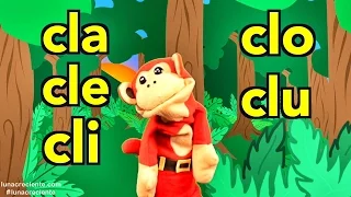 Silabas cla cle cli clo clu - El Mono Sílabo - Videos Infantiles - Educación para Niños #