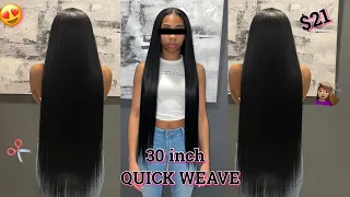 30 inch quick weave W/ Leave Out | Ft. Model Model  // Mya Monét