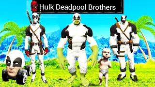 Adopted By WHITE DEADPOOL HULK BROTHERS in GTA 5 (GTA 5 MODS)