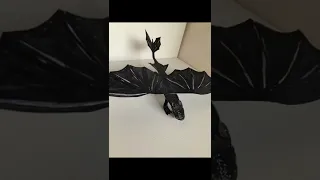 how to train your dragon drawing Night fury dragon and cut 3D رسم تنين غضب الليلة مجسم