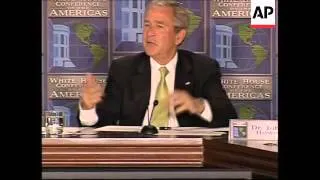 President Bush addresses Conversation on the Americas