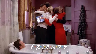 Everyone Crashes Chandler's Bath | Friends