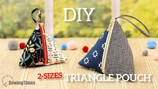 DIY Triangle Zipper Pouch (with no exposed seams) | Pyramid Bag Easy Tutorial [sewingtimes]