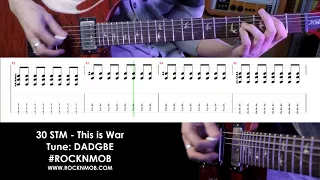 Guitar lesson (tutorial/tabs) 30 Seconds to Mars - This is War (Rocknmob)